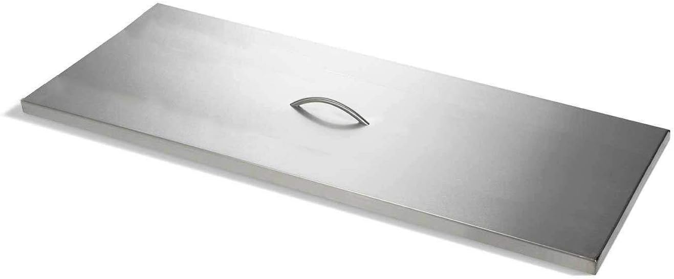 Hearth Products Controls HPC Fire Rectangle Stainless Steel Fire Pit Cover (HPHC-42X14SS), 46x18-Inch